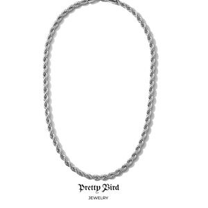 18K White Gold Over Bronze Metals Rope Chain Necklace - 18" and various lengths